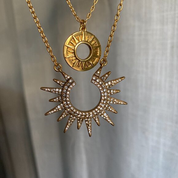 J. Crew Starburst Sparkle Double Necklace - Picture 3 of 7